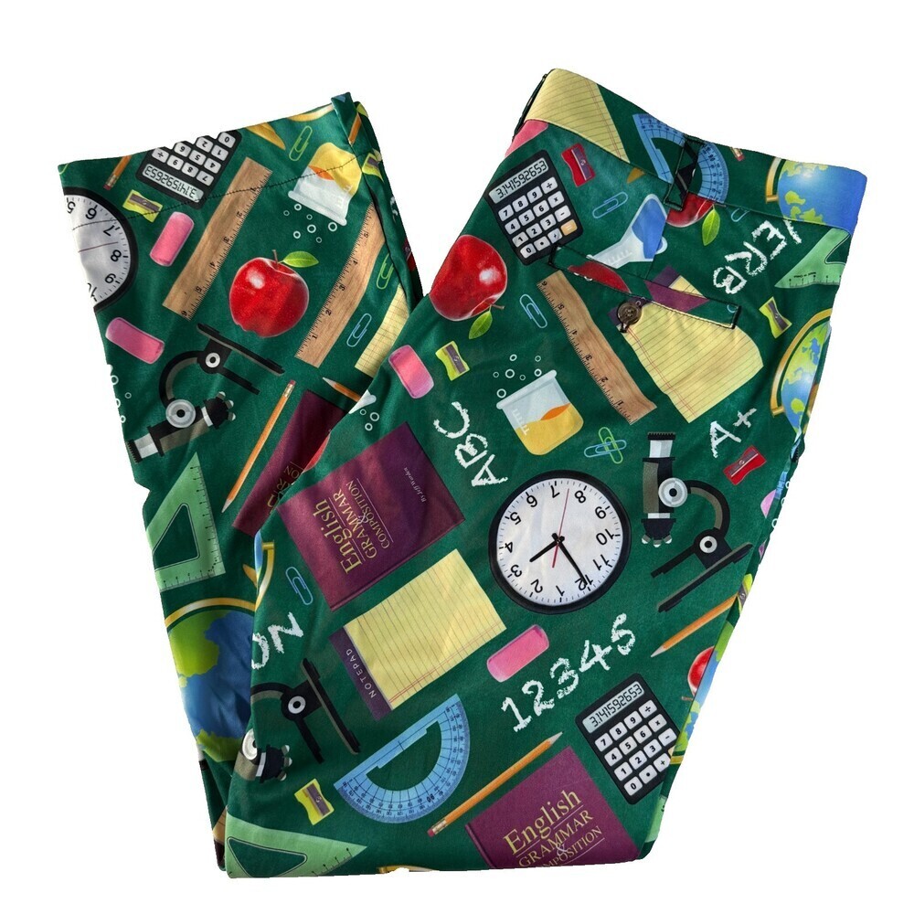 Teacher Themed School Pants Sz 36x30 Men's Novelty Back to School End of School